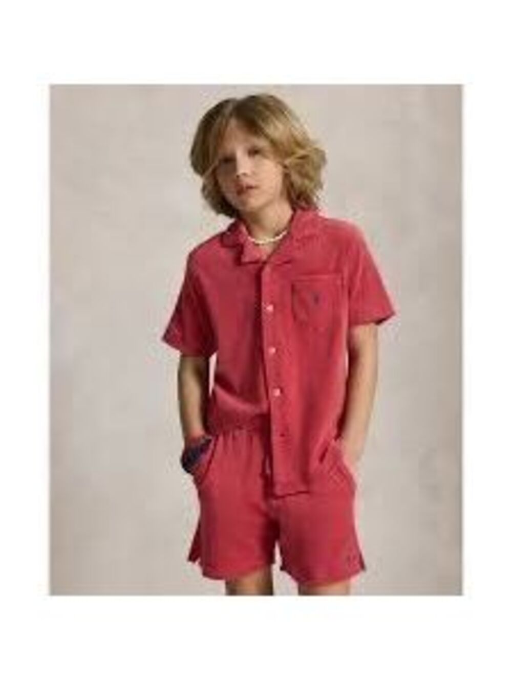 Polo Ralph Lauren Boys 8-20 Terry Camp Set- Nantucket Red